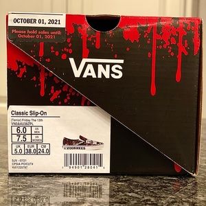 Vans classic slip on House of Terror Friday the 13th NWT size 7.5 women